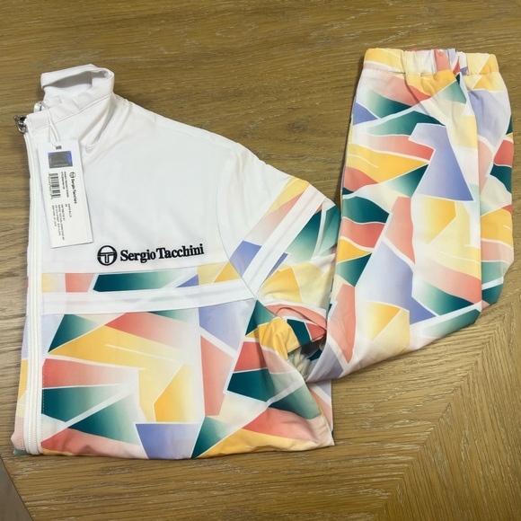 NWT Sergio Tacchini 2 piece Mosaico Track Suit Jacket & Pant set - size XS - Picture 8 of 11